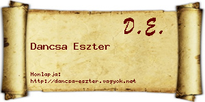 Dancsa Eszter névjegykártya